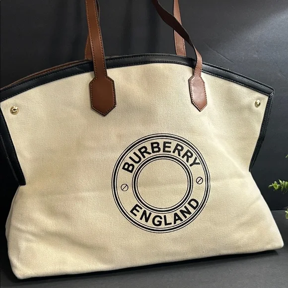 Beige Tote with Brown and Black Accents - Picture 6 of 17